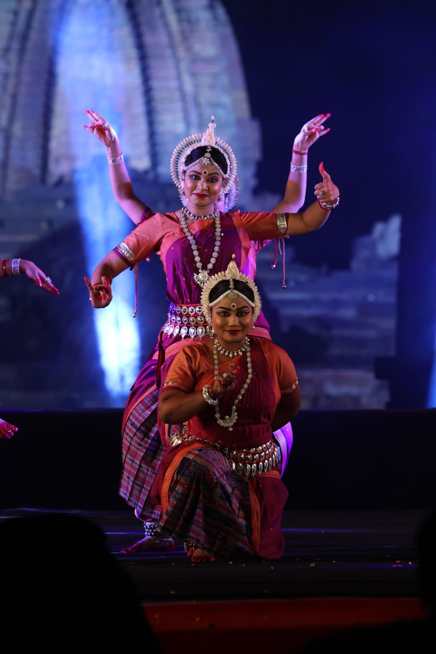 Odissi duet performance, dynamic expressive pose