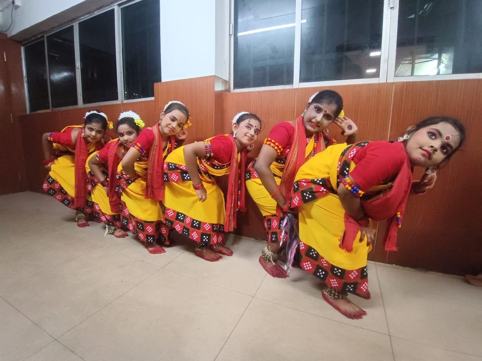Young Nrutyatrupti students in folk dance costume