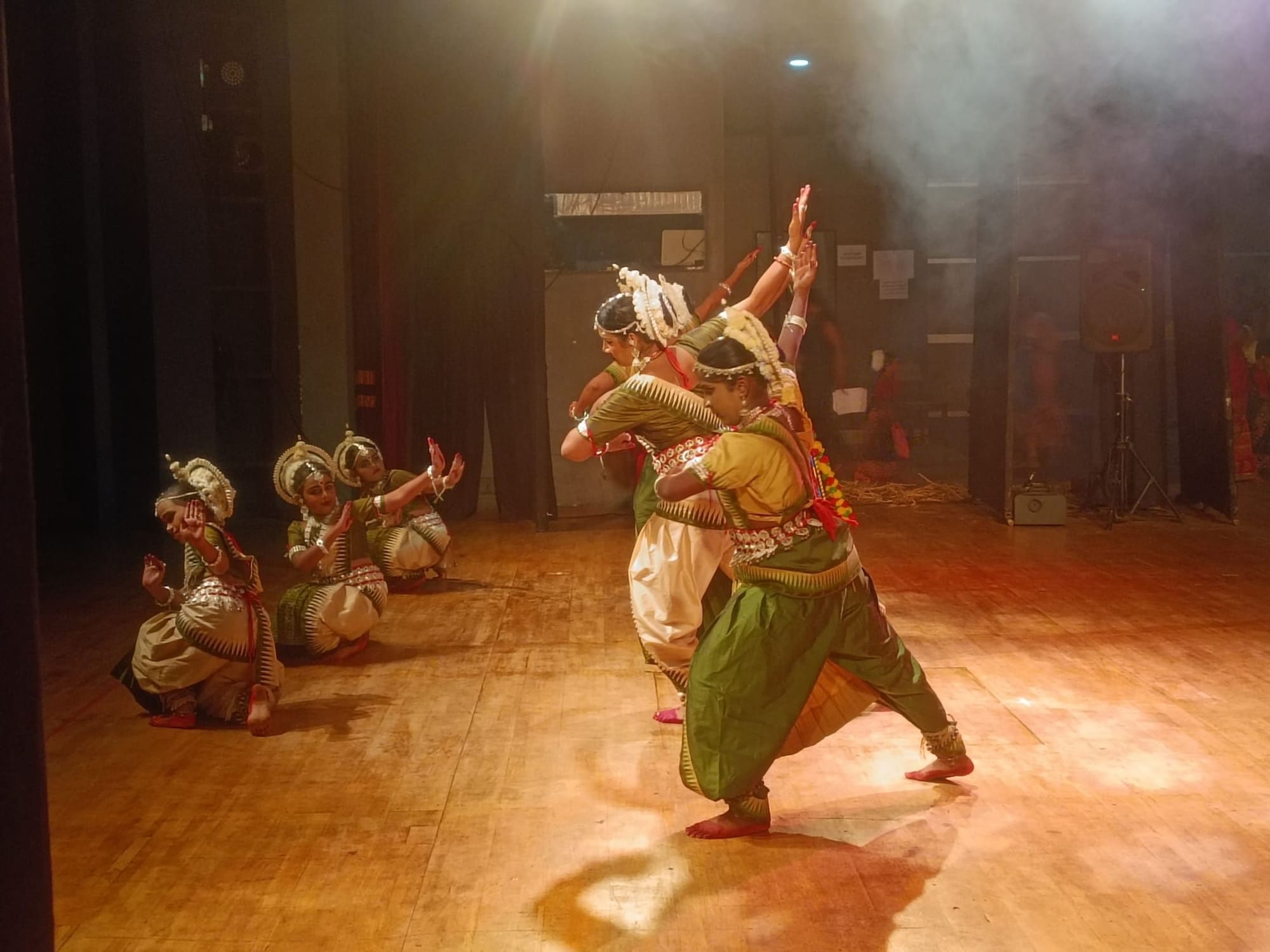 Group Odissi performance on stage