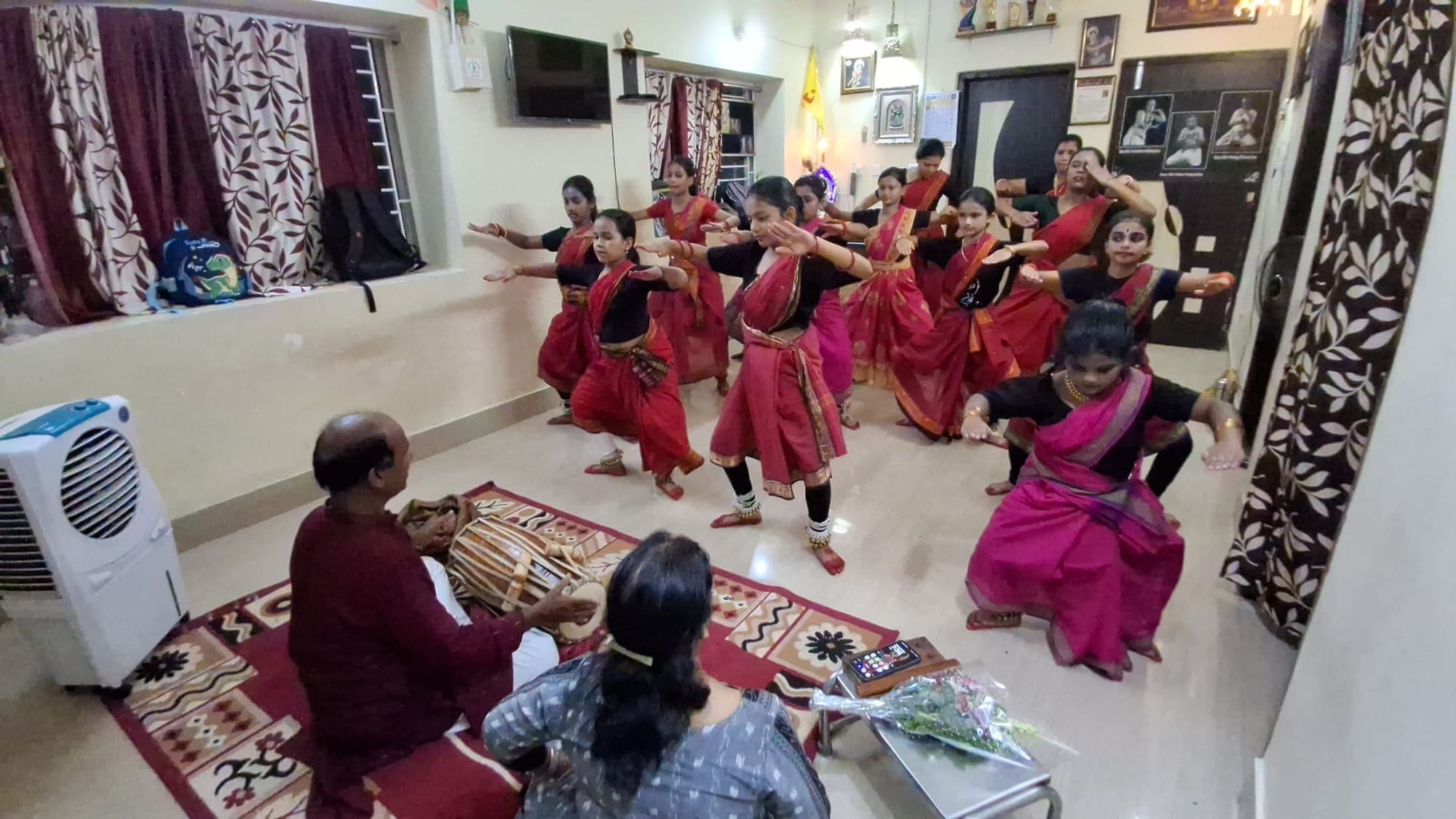 Summer class students on stage at Nrutyatrupti
